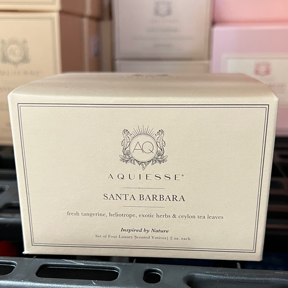 Aquiesse Santa Barbara Luxury Scented Votive Set (4) 2oz candles NEW